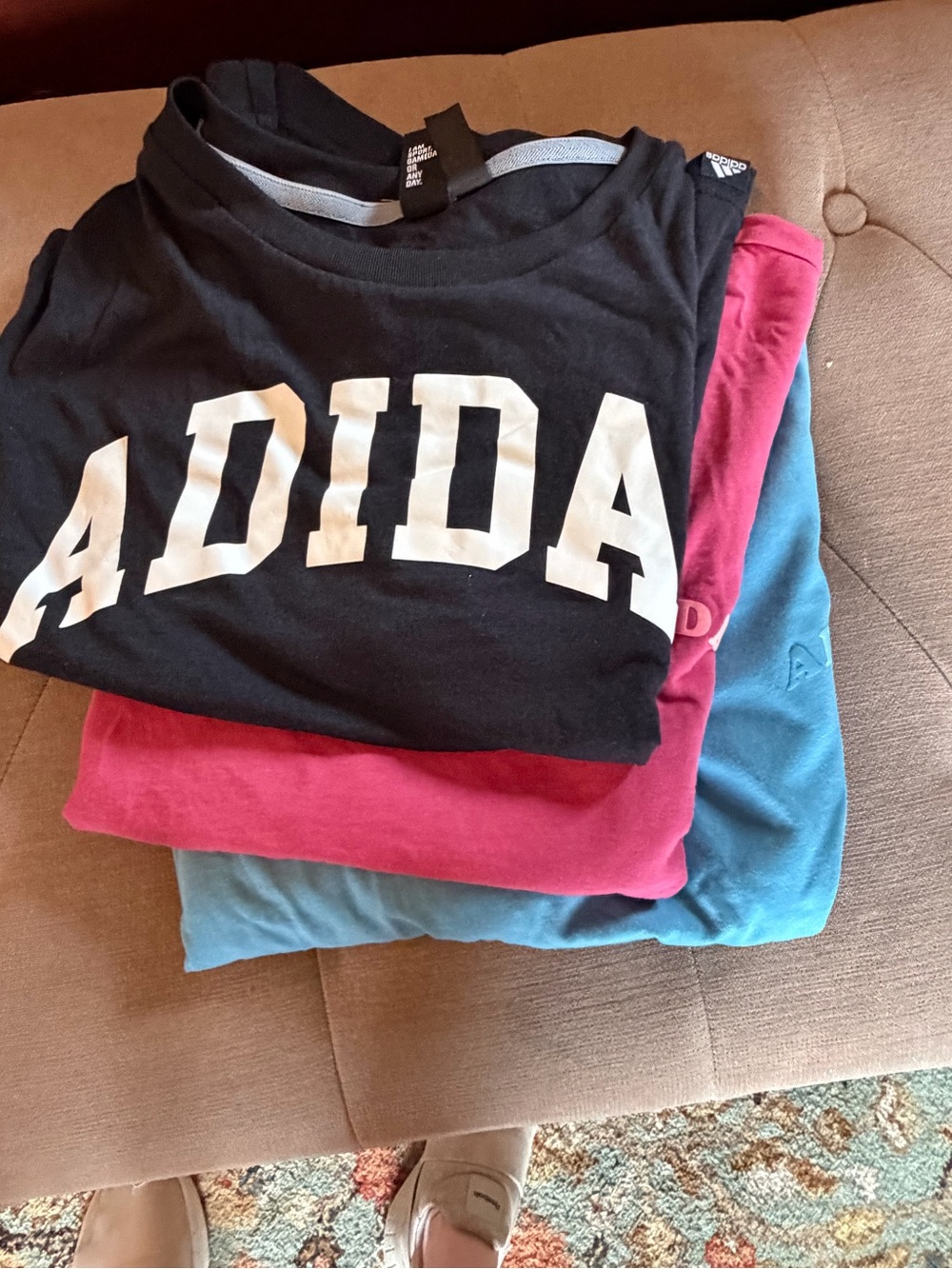 Set of 3 loose fitted adidas t shirts (more of a boxy cut, cute and sporty!)